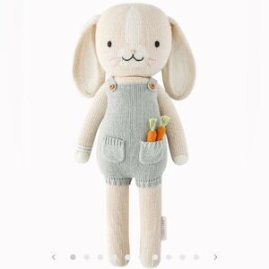 CUDDLE + KIND Henry the Bunny Handcrafted Knit Doll with Carrot Accessory 13”